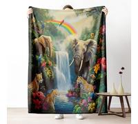 Natural Wildlife Blankets for Couch, Tropical Jungle Animal Fleece Blanket 60"x80" Warm Soft, Woodland Animal Throw Blankets for Bed Cozy Lightweight Blanket for Fall Spring Summer Winter