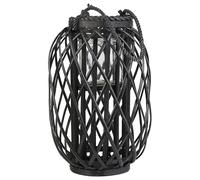 Natural Willow Candle Holder Lantern Rope Handle Black Tall Mauritius