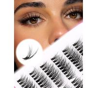 Natural Wispy Lash Clusters Eyelash Extensions - 7 Pairs Fluffy C D Curl Jiocolor Volume Individual Lashes for DIY at Home