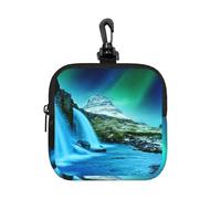 Natural Wonders Square Zipper Pouch with All-Over Print,Waterproof Rubber-Fabric, Lightweight Durable Small Organizer Bag for Coins, Cards, Keys