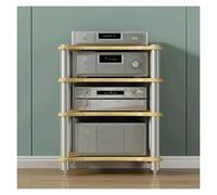 Natural Woo Audio Rack Stand MDF Media Tower for Home Theater Open Shelving for Stereo Equipment 1 2 3 4 Tier Display 60x48x85cm Modern Design