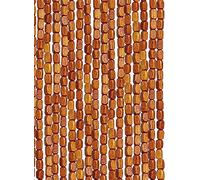 Natural Wood and Bamboo Beaded Curtain, String Bead Fly Screen for Doors, Doorway Room Divider, Window Hallway, Custom (80 Strands, 80x200cm)