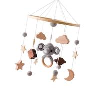 Natural Wood Animal Hanging Toy with Rotating Rattles for Newborns Visual Tracking and Safe Nursery Environment Baby Sensory Development Mobile