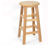 Natural Wood Bar Stools 30" Rustic Round Counter Height Stools with Footrest Solid Tall Kitchen Chairs for Cafe & Church Durable & Stylish Design