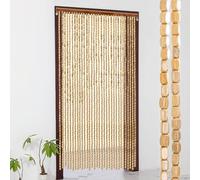 Natural Wood Beaded Curtain,50-140 Strands String Bead Curtains,Handmade Hanging Beaded Door Blinds Curtain,Indoor Outdoor Fly Curtain Screen Panel,For Room Divider,Hallway,WxH-100strands-100x210cm