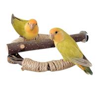 Natural Wood Bird Perch Set - Multi-Level Cage Stand Enriched Climbing Toys with Rope and Branches for Parrots, Coalocates and Orients for Parakeets and Parakeets