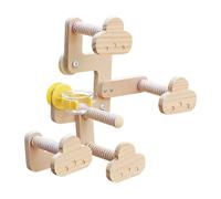 Natural Wood Bird Toy Set Featuring Cotton Ropes Encouraging Flight Climbing Activity on Play Stand Stand and Rope for Assembly and Social Interaction Among Multiple Pet