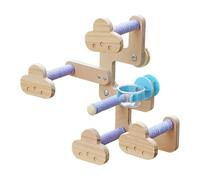 Natural Wood Bird Toy Set Featuring Cotton Ropes Encouraging Flight Climbing Activity on Play Stand Stand and Rope for Assembly and Social Interaction Among Multiple Pet