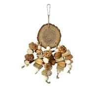 Natural Wood Block Tearing Toy for Entertainment and Cognitive Development Cage Accessories Hanging Enriching Bird Entertainment