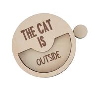 Natural Wood Cats Sign Reminder Cats Inside Outside Wall Hanging Decoration Door for Pet Lover and Balcony Window Pet Welcome for Household Commercial