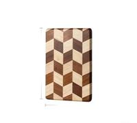 Natural Wood Chopping Block 36x24cm Checkered Pattern(A)