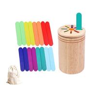 Natural Wood Color Sorting Cups For Children 1-3 Years Sorting Toy Learning Toy Shape Matching Fine Motor Skill Builder Wooden Color
