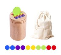 Natural Wood Color Sorting Cups For Children 1-3 Years Sorting Toy Learning Toy Shape Matching Fine Motor Skill Builder Wooden Color