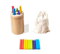 Natural Wood Color Sorting Cups For Children 1-3 Years Sorting Toy Learning Toy Shape Matching Fine Motor Skill Builder Wooden Color