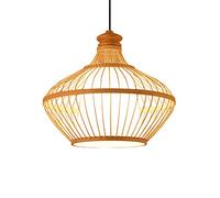 Natural Wood Country Pendant Light Rattan Lantern Chandelier Vintage Bamboo Woven Light Wicker Hanging Light Fixture Restaurant Restaurant Tea House Hot Pot Restaurant