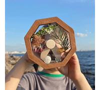 Natural Wood DIY Kaleidoscope Kit, Wooden Magic Rotating Kaleidoscope Making Set for Nature Lovers, Outdoor Classic Handmade Education Toys for Kids (Style A)