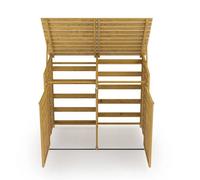 Natural Wood Double Bin Store Shed Wheelie Bin Storage Wooden Store Cover Garden Rubbish Dustbin Shed