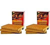 Natural Wood Eco Firelighters. 96 Sustainable Fire-starters Ideal for Wood Burners, Fire Pits, Pizza Ovens, BBQs. No Kindling Required. Lights Even When Damp. (Pack of 2)