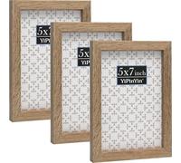 Natural Wood Effect 5x7'' Picture Frame Set of 3,Featuring Premium Acrylic Window,Suitable for Tabletop Display or Wall Mounting,An Ideal Choice for Christmas,Weddings and Birthday Celebrations.