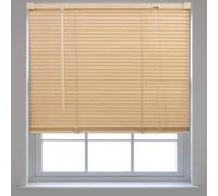 Natural Wood Effect Pvc Venetian Blinds For Windows And Doors By Furnished - (W)125Cm X (L)210Cm