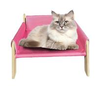 Natural Wood Elevated Pet Bed - Stylish Dog Sofas & Cat Beds with Frame, Comfortable Cushion and Removable Washable Cover, Cozy Raised Lounger for Small to Medium Dogs Puppies Cats