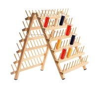 Natural Wood Finish Sewing Thread Organizer - Sturdy Stand | Capacity for 120 Spools, Thread Holder for Embroidery Thread, Repair Kits and Accessories, Wooden Thread Holder - Embroidery Foldable