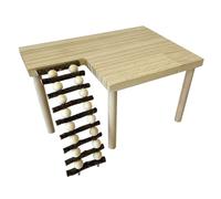 Natural Wood Hamster Climbing Ladder Toy For Small Animals Stable Structure Gerbils Platform Toy For Indoor Cages Chinchillas Activity Ladder