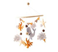 Natural Wood Infant Bed Mobile Whale Theme with Calming Sounds & Visual Tracking Wooden Baby Mobile Theme