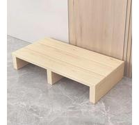 Natural Wood Kitchen Step Stool - Non-Slip, No Assembly, ble Rubber Pads - Perfect for Kitchen & Bathroom Use (60x30x15cm)