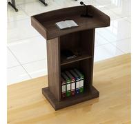 Natural Wood Lectern Podium Versatile Host Desk for Weddings Restaurants & Corporate Events Stylish Ceremony & Customer Service Stand (No Drawer)