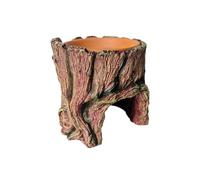 Natural Wood Log Reptile Hide Cave, Hollow Tree Trunk Design, Small Animal Habitat, Decorative Hideout for Hamsters