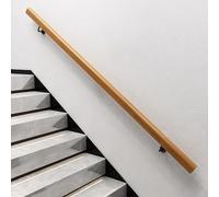 Natural Wood Non-Slip Grab Bar 1.6ft-20ft Adjustable Wall-Mounted Safety Rail for Home Loft Kinderrten Corridor - 450cm/15ft Length