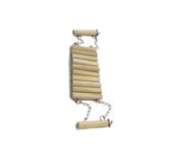 Natural Wood Parrot Climbing Ladder Bridge for Small Animals | Khaki Finish, Cage Attachment Design, Boredom Relief and Play Support, Suited to Hamster Use and Bird Cages