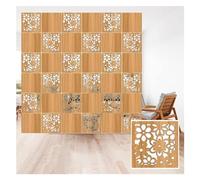 Natural Wood Plastic Hanging Room Divider - 20Pcs Privacy Screen Panels for Home Decor, Ceiling-Mounted Partition, Simple Hollow Decor Accent for Enhanced Room Privacy.