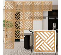 Natural Wood & Plastic Room Divider Panels 27-Piece Privacy Screen Set for Home Use Stylish Ceiling-Mounted Partition Walls for Enhanced Space Separation