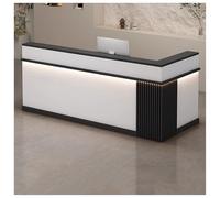 Natural Wood Reception Desk with Drawer, Computer & Writing Desk with Storage Cabinet for Home Office, Lobby, Beauty Salon - 150cm (59in)