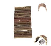 Natural Wood Reptile Hideout and Bendable Hamster Bridge, Small Animal Climbing Chew T Ladder For Tortoise Habitat, For hamster toy Toy Ladder For Hideout Willow Wood Natural Rabbit Willow Fo