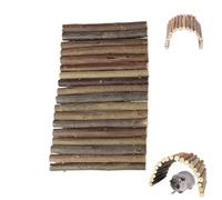 Natural Wood Reptile Hideout and Bendable Hamster Bridge, Small Animal Climbing Habitat, Chew T Ladder For Tortoise toy Cage Hamster Stick Stick Decor Hideout Decor Willow Wood Toy Pet For Wo
