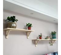 Natural Wood Shelf Bracket,2 Pack Decorative Wall Mounted Floating Shelves Supports,Corner Brace Joint,Wood Board Shelf Brackets-20x20cm