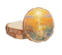 Natural Wood Slices 22-30cm Diameter: 3Pcs Rustic Wooden Discs with Bark 2cm Thick Wooden Circles Unfinished Round Log Slices for Crafts Painting DIY Home Wedding Decor