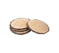 Natural Wood Slices, Tree Bark Round Log Discs for Crafts 4 Pcs 7.1-13.8in Diameter Pine Wood(18-20cm(7.1-7.9in))
