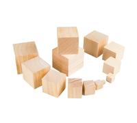 Natural Wood Slices, Unfinished Wooden Cubes Pack of 10 Multiple Sizes for DIY Building Blocks and Crafts(1.5x1.5x1.5cm)