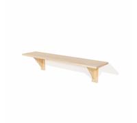 Natural Wood Solid Pine Storage Floating Wall Shelf 3ft 890x190MM Unfinished Kit