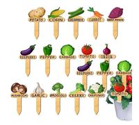 Natural Wood Stake Signs - 15 Piece Bulk Set, Eco Friendly Identifying Sticks, Aesthetic Design Plugs | Indoor Outdoor Planting Environment Botanical Garden Orchard Backyard Patio Horticulture Display