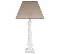 Natural Wood Table Lamp with EU Plug, Soft Glow Beige Fabric Shade, Elegant Lighting with Inline Switch Premier Housewares Beige One Size