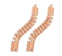 Natural Wood Train Track Connector Set 2PCS Modular Design for Family Interactive Building Train Wooden Railroad Parts Compatible Building
