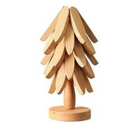Natural Wood Trivets for Hot Dishes Hot Pots and Pans, Wooden Trivet Tree Cup Coasters Stackable Set, Christmas Tree Shaped Pads Non-Slip Pot Holder Placemat for Insulation
