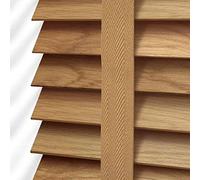 Natural Wood Venetian Blinds Window Shade,50mm Slats Blackout Real Wood Venetian Blinds,Windows Treatment Shutters,Privacy Curtains,for Kitchen,Office,Custom Size and Color (W120xH220cm(47x87in))