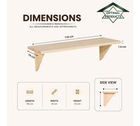 Core Products Shelf Kit 1180mm - Solid Pine Wood, Natural Sanded