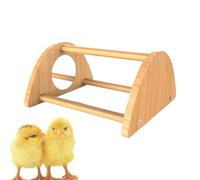 Natural Wooden Baby Chick Perch, 3 Bar Gradient Chicken Roosting Bar for Brooder Coop, Interactive Training Toy with Hollow Tunnel for Chicks 1-6 Weeks, Stable Anti-Tip Roost